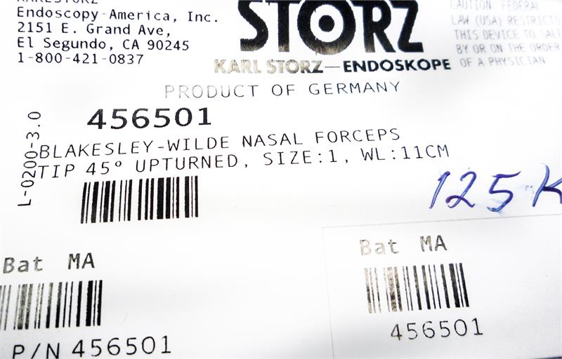 Storz Blakesley-Wilde Rhinoforce, 45º Upturned Nasal Forceps | 456501 - Sinus Forceps | CincyMed
