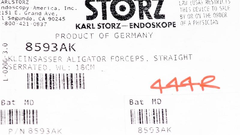 Storz Kleinsasser Alligator Forceps, Straight | 8593AK - Laryngeal Graspers/Forceps | CincyMed