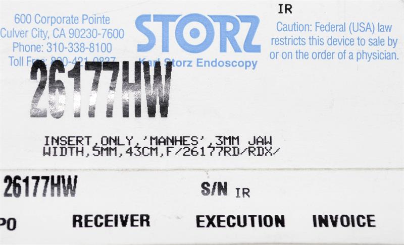 Storz Take-Apart Manhes Bipolar Coagulation Insert, 5mm x 43cm | 26177HW - Laparoscopic Bipolars | CincyMed