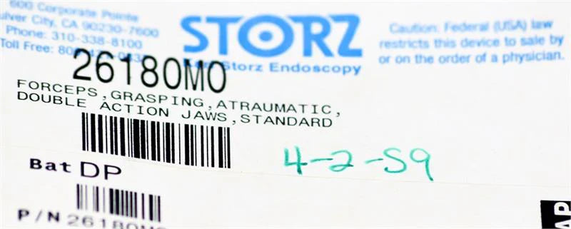 Storz Atraumatic Grasping Forceps, D/A Standard Jaws | 26180MO - Laparoscopic Forceps | CincyMed
