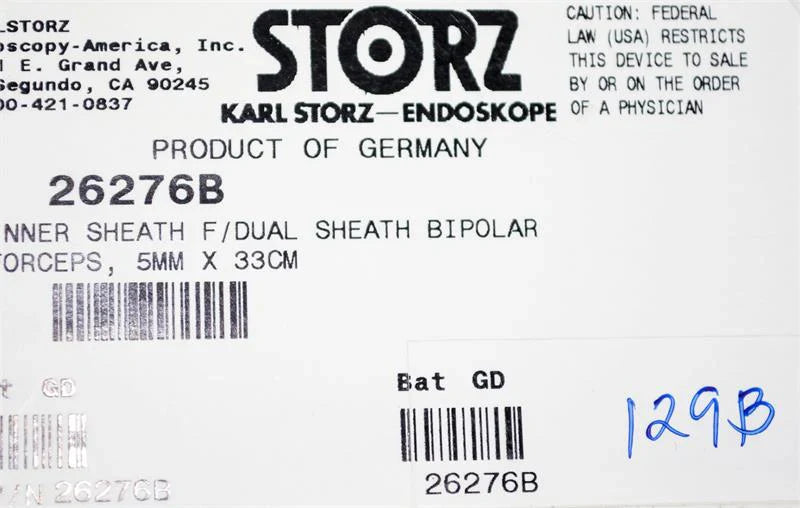 Storz Bipolar Inner Sheath | 26276B - Laparoscopic Bipolars | CincyMed