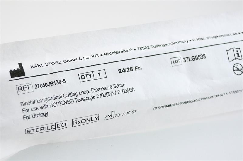 Storz 27040JB130-S Bipolar Longitudal Cutting Loop, 0.3mm - Resectoscope | CincyMed