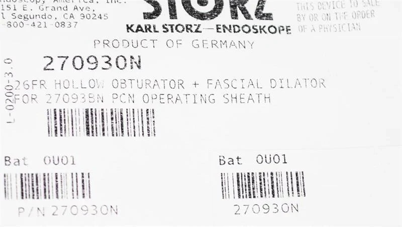 Storz 26FR Hollow Obturator | 270930N - Resectoscope | CincyMed