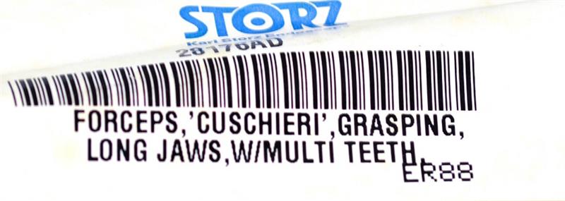 Storz Cuschieri Grasping Forceps, Long Jaws w/ Multi Teeth | 28176AD - Laparoscopic Forceps | CincyMed