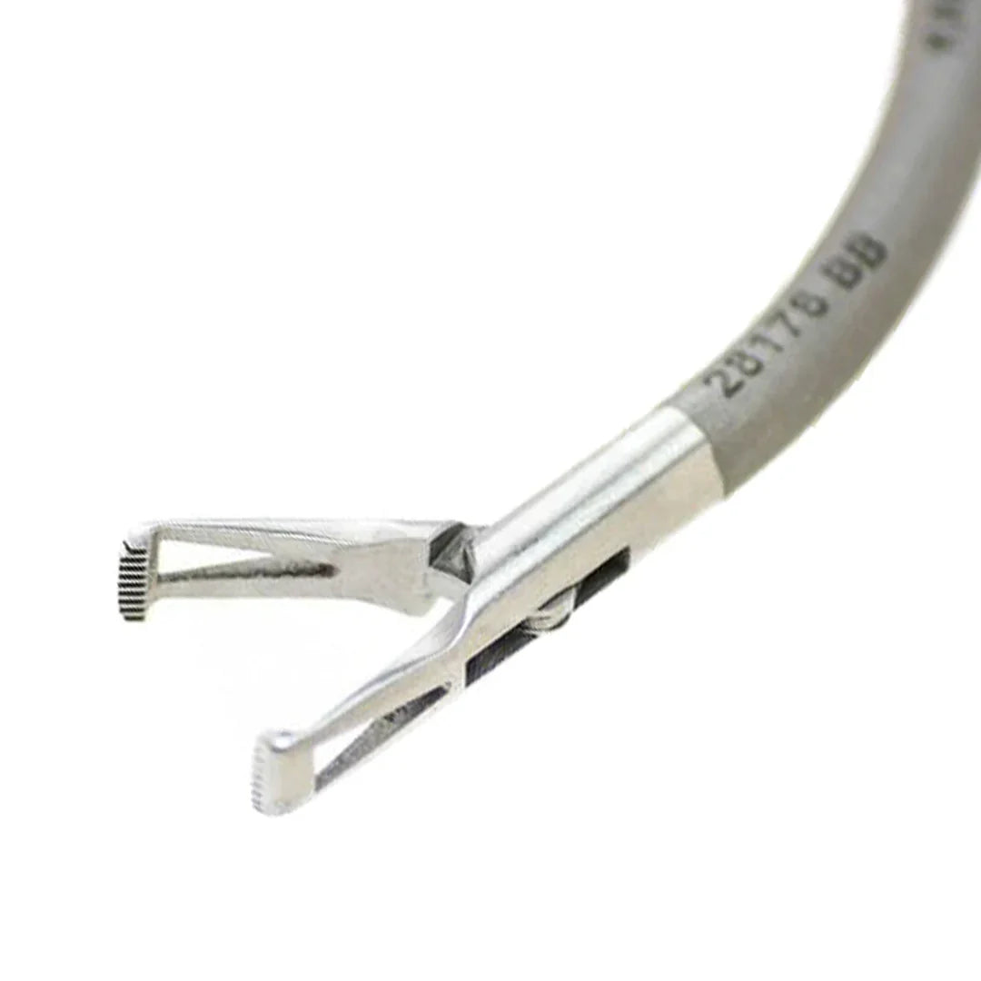 Storz Curved Up Fenestrated Allis Forceps S/A, Spring Handle | 28176BB - Laparoscopic Forceps | CincyMed