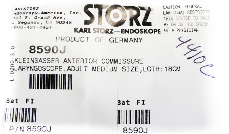 Storz Kleinsasser Anterior Commissure Laryngoscope | 8590J - Laryngoscope | CincyMed