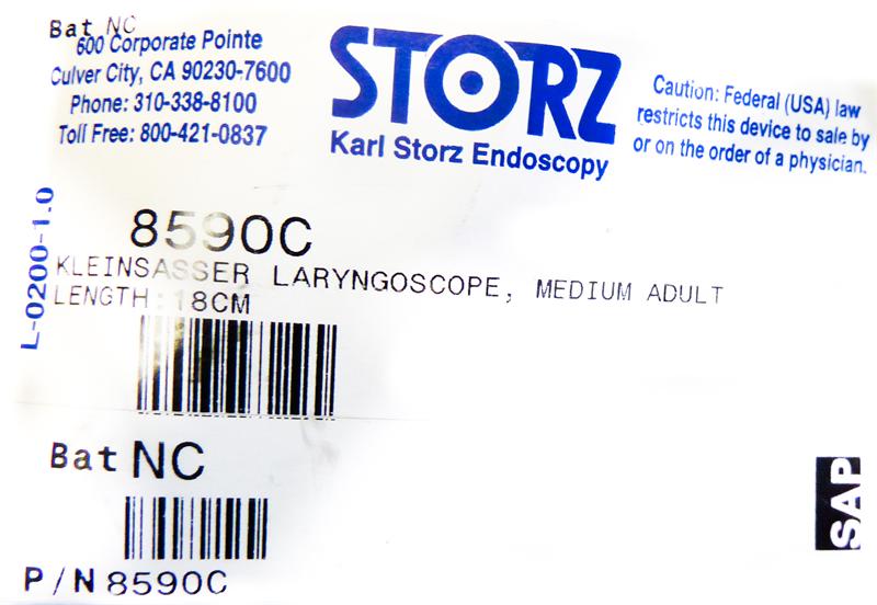 Storz Kleinsasser Laryngoscope, Medium Adult | 8590C - Laryngoscope | CincyMed