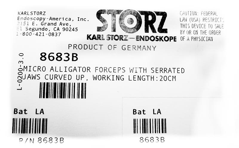 Storz Micro Alligator Forceps With Serrated Jaws Curved Up | 8683B | CincyMed