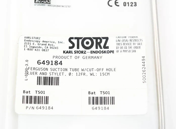Storz Ferguson Suction Tube 12FR - WL15cm | 649184 - Laparoscopy Suction & Irrigation | CincyMed