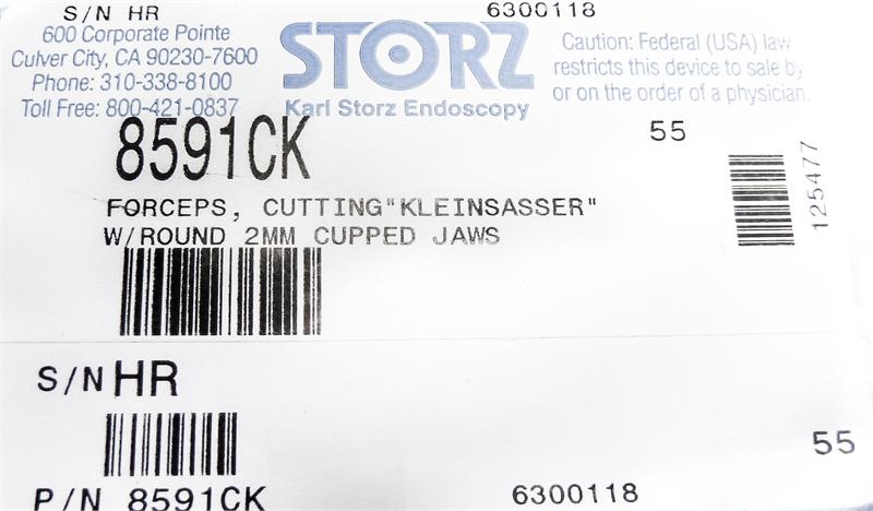 Storz Kleinsasser Cutting Forceps with Round 2mm Cupped Jaws | 8591CK - Laryngeal Graspers/Forceps | CincyMed