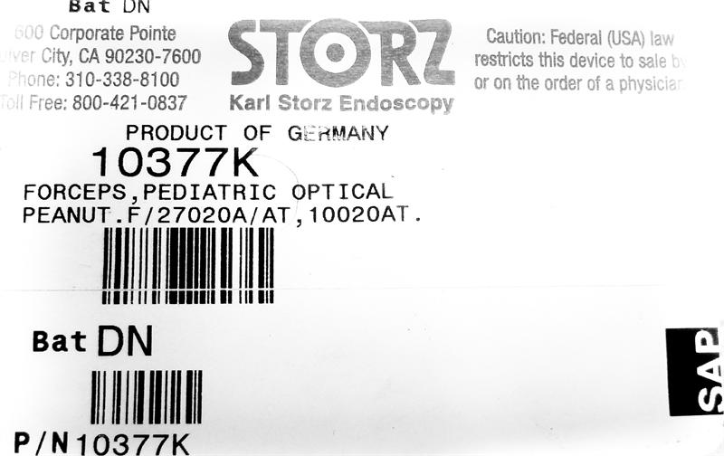 Storz Optical Pediatric Peanut Forceps | 10377K - Sinus Forceps | CincyMed