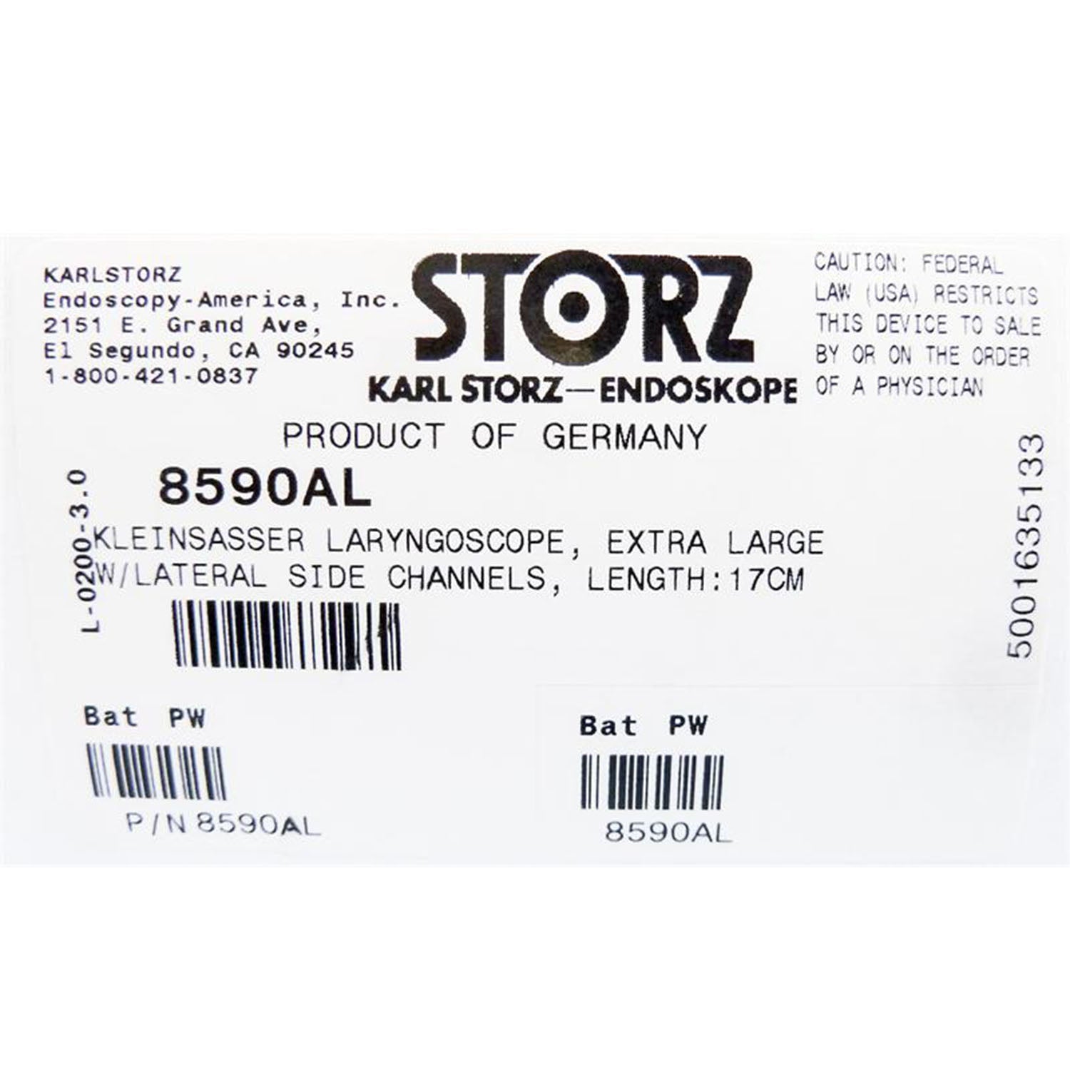Storz Kleinsasser Laryngoscope, Extra Large | 8590AL - Laryngoscope | CincyMed
