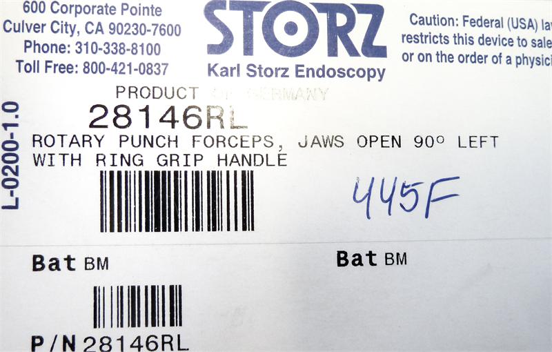 Storz Rotary Punch Forceps, Jaws Open 90º Left | 28146RL - Sinus Forceps | CincyMed
