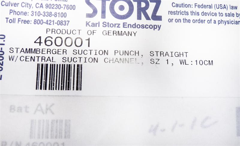 Storz Stammberger Suction Punch, Straight, Size 1 | 460001 - Sinus Forceps | CincyMed