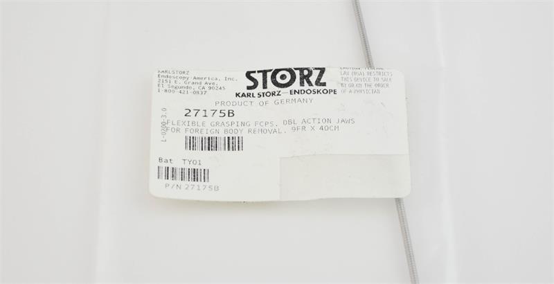 Storz 27175B Flexible Foreign Body Removal Forcep, 9Fr X 40cm, D/A - Flexible Forceps | CincyMed